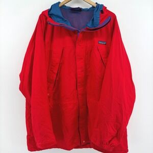 Patagonia Vintage Mens Red Mountain Parka Shell Hooded Jacket Mesh Lined XL